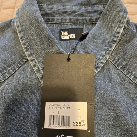 Kooples Sleeveless Denim Button-Up Shirt - Picture 7 of 7